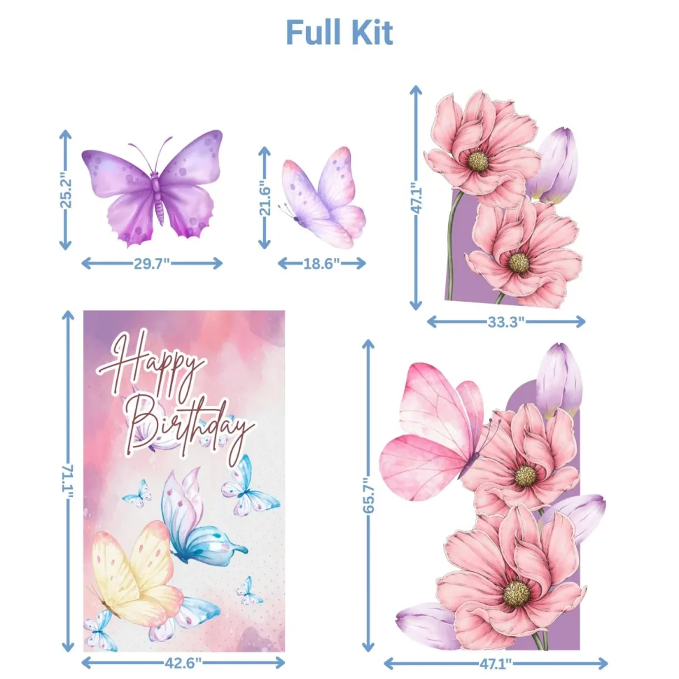 Butterfly Garden 2 Foam Core Birthday Backdrop Kit by PopScene™