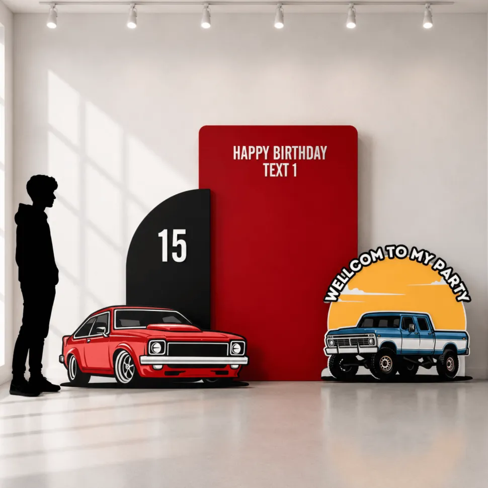 Car Culture Foam Core Birthday Backdrop Kit by PopScene™