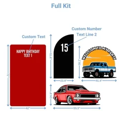 Car Culture Foam Core Birthday Backdrop Kit by PopScene™