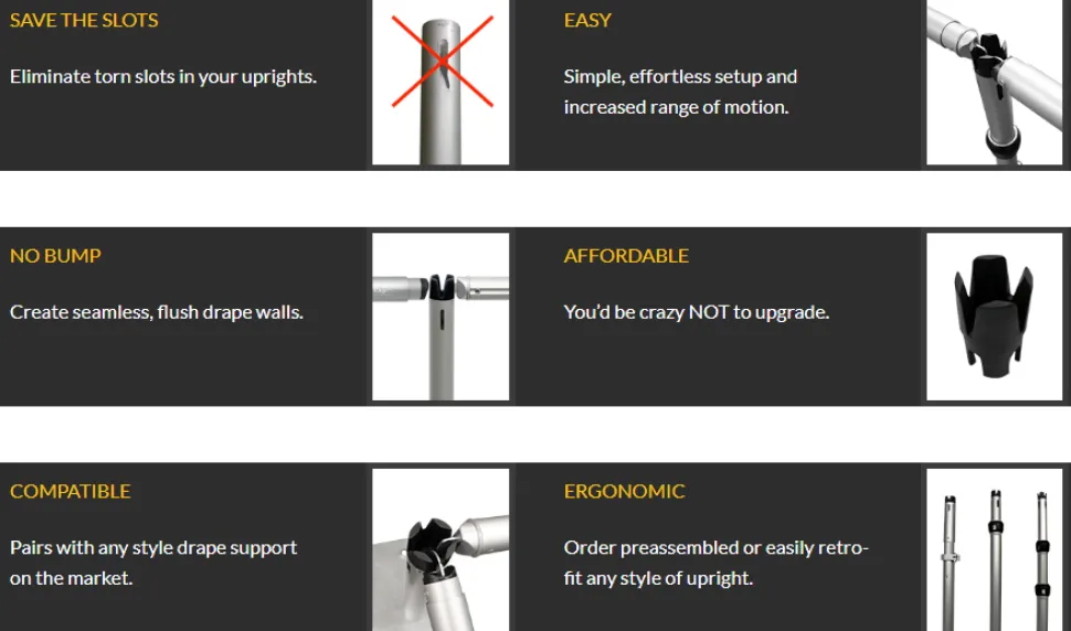 CastleTop® - Valu Series Upright Attachment w/ Rivets used for 1.5" Diameter, Fixed Uprights