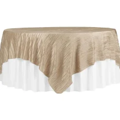 Champagne Accordion Crushed Taffeta - Square/Round/Rectangular Table Topper/Overlay