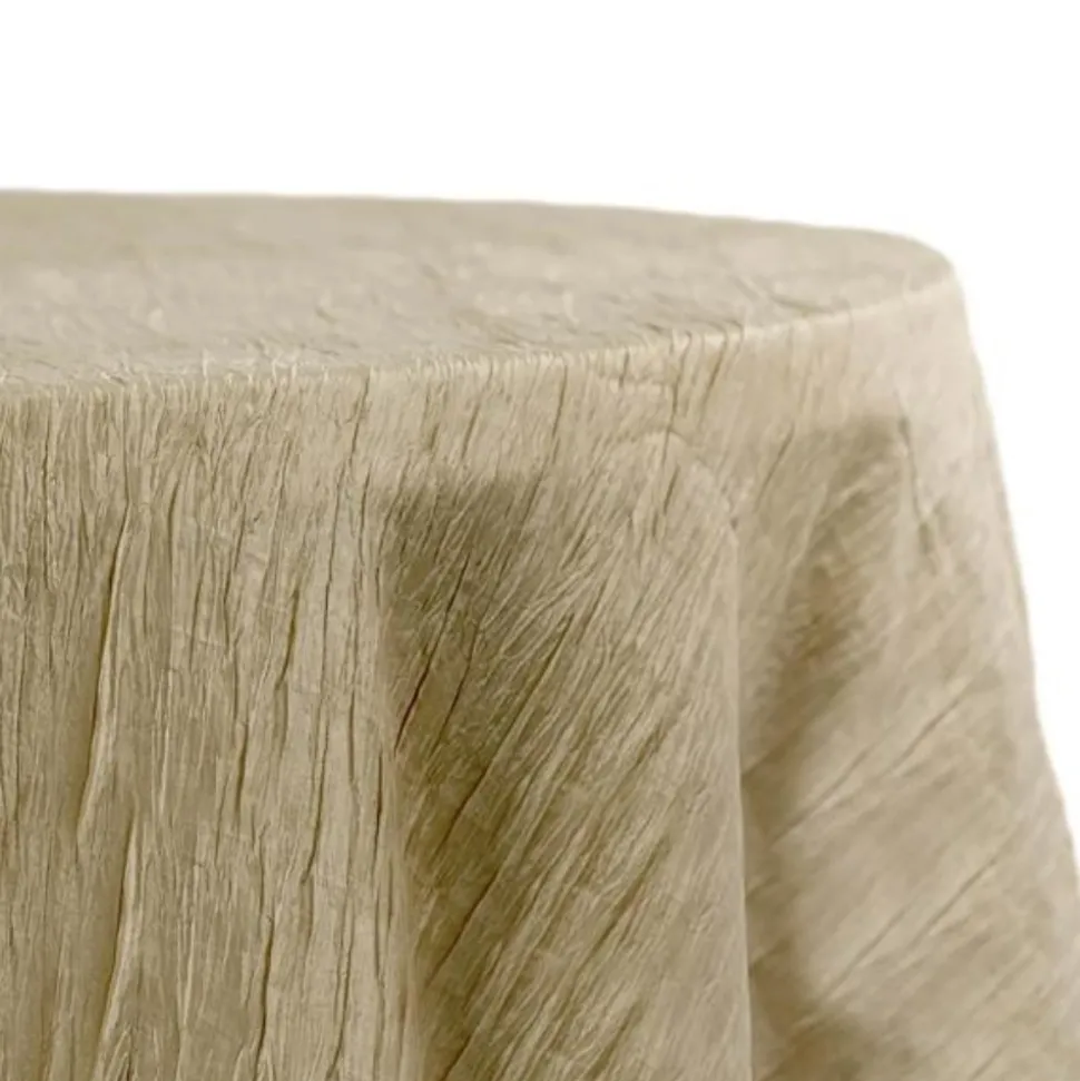 Champagne Accordion Crushed Taffeta - Square/Round/Rectangular Table Topper/Overlay