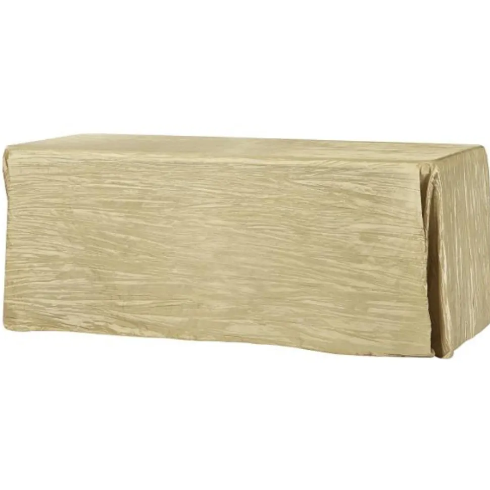 Champagne Accordion Crushed Taffeta - Square/Round/Rectangular Table Topper/Overlay