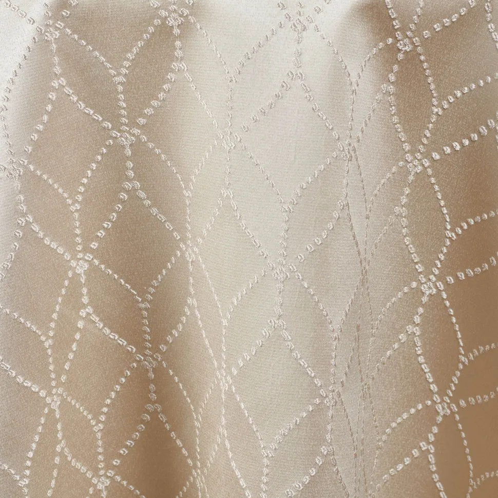 Champagne Diamante Curtain Panel w/ 4" Rod Pocket - 114" Wide - Many Size Options