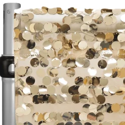 Champagne Payette Sequin Backdrop Curtain w/ 4" Rod Pocket by Eastern Mills - 12ft Long x 4.5ft Wide