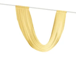 Champagne Sheer Chiffon Valance Curtain – Curved Backdrop Swag Topper with Rod Pocket (4ft Wide x 4ft, 5ft, 6ft Height Options)