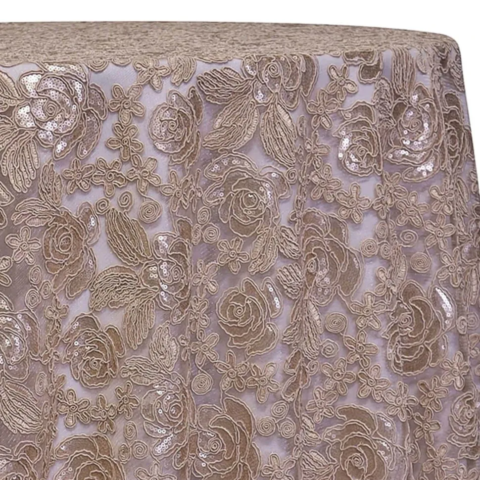 Champagne - Sweetheart Lace Overlay by Eastern Mills - Many Size Options
