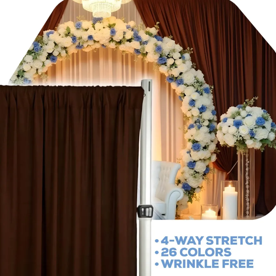 Chocolate 4-Way Stretch Spandex Drape Panel - Choose your Size