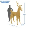 Collapsible 3D Wood Reindeer - Style C