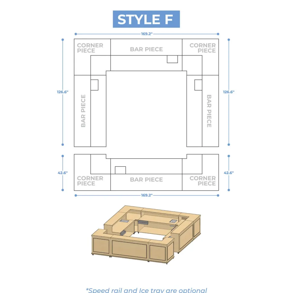 Collapsible Modular Two Tier Bar - Designed in Layout Sets