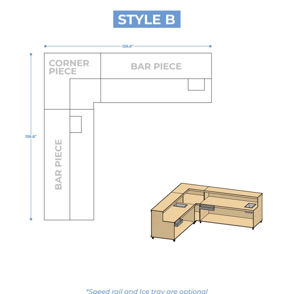 Collapsible Modular Two Tier Bar - Designed in Layout Sets