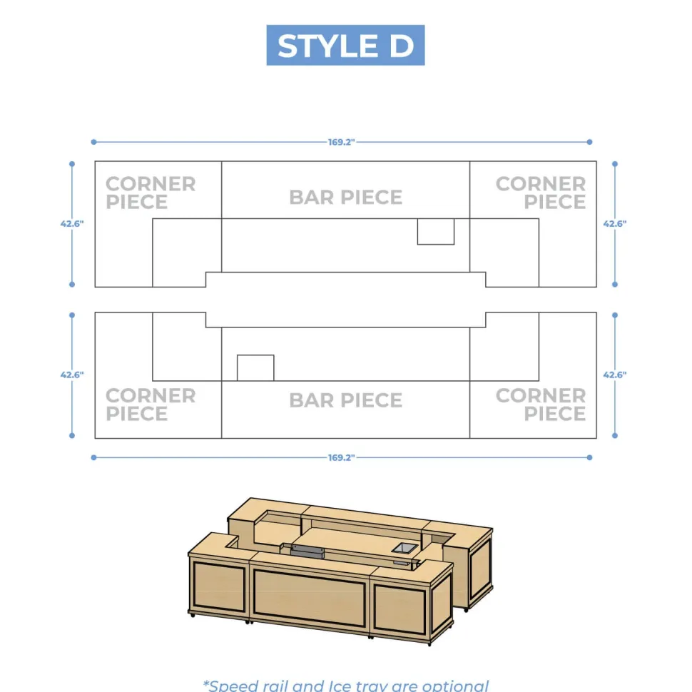 Collapsible Modular Two Tier Bar - Designed in Layout Sets