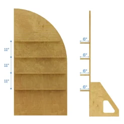 Collapsible Right Leaning Half Full Arch Interchangeable Shelf Chiara Wall - 80