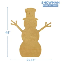 Collapsible Three Ball Wood Snowman - 48" Tall