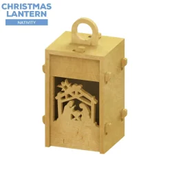 Collapsible Wood Lantern - Nativity
