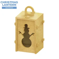 Collapsible Wood Lantern - Snowman