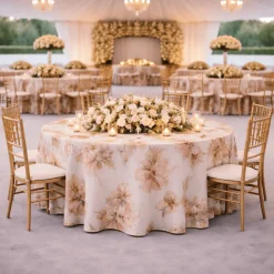 Coral Primavera Jacquard Tablecloth - Multiple Size Options
