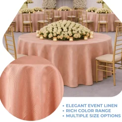 Coral Sombra Jacquard Tablecloth - Multiple Size Options