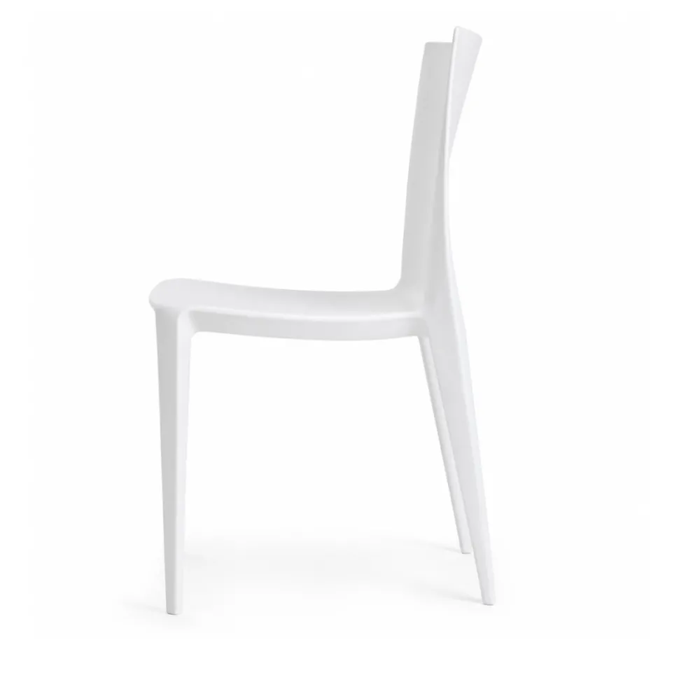 Crescent Resin Stacking Chair - White