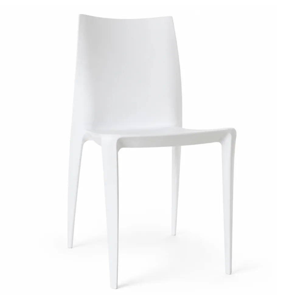Crescent Resin Stacking Chair - White
