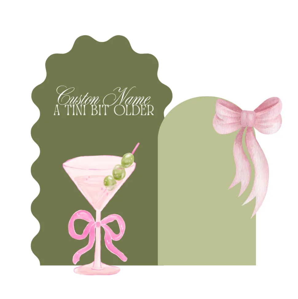 Custom Martini Birthday Foam Core Backdrop Kit by PopScene™