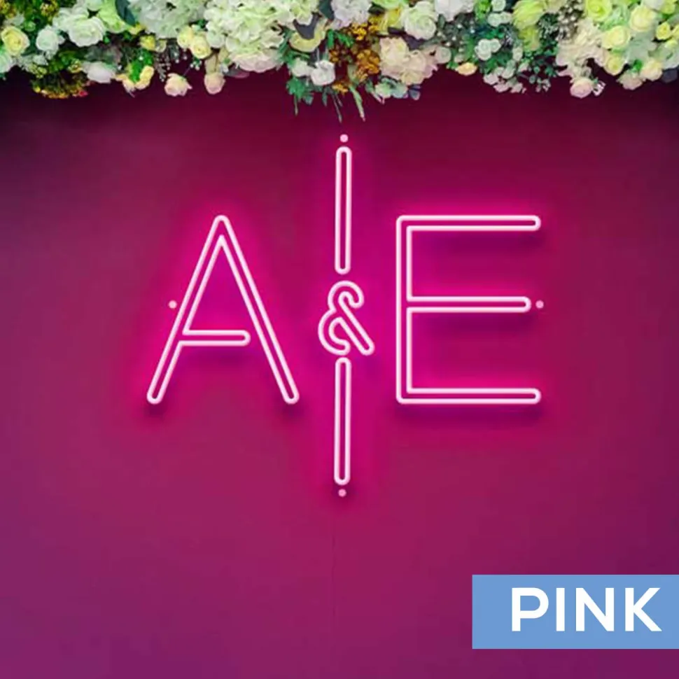 Custom Neon Sign Your Initials in Monogram - Choose your Size and Color!