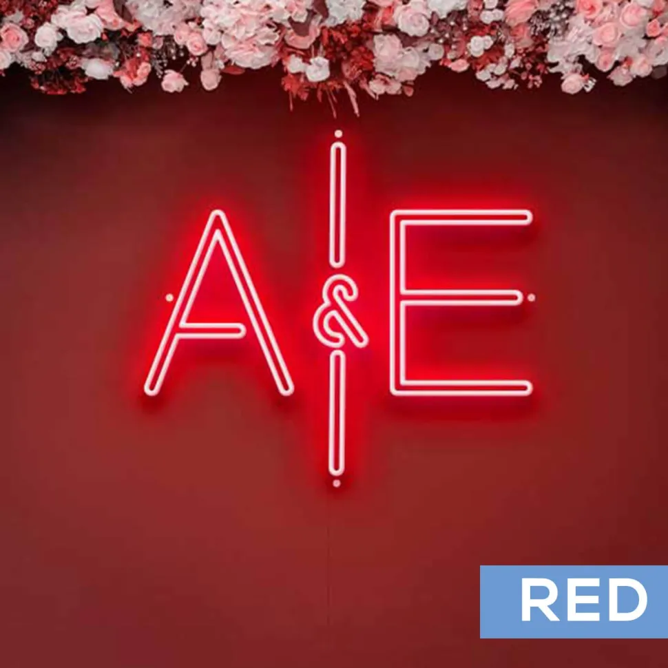 Custom Neon Sign Your Initials in Monogram - Choose your Size and Color!
