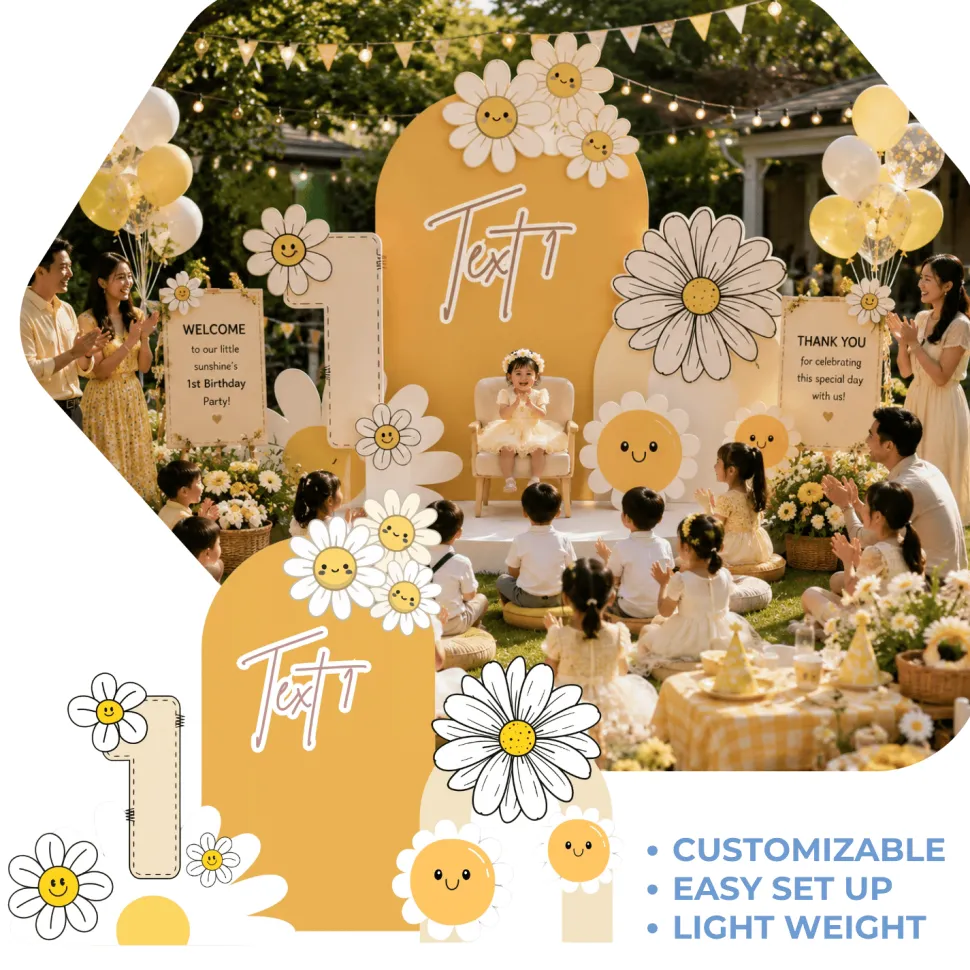 Daisy Sunshine Foam Core Birthday Backdrop Kit by PopScene™
