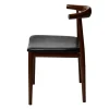 Dark Walnut Cow Metal Mid-Century Chair Non-Stacking