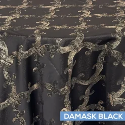 Dazzle Tablecloth by Eastern Mills - Damask Black - Many Size Options