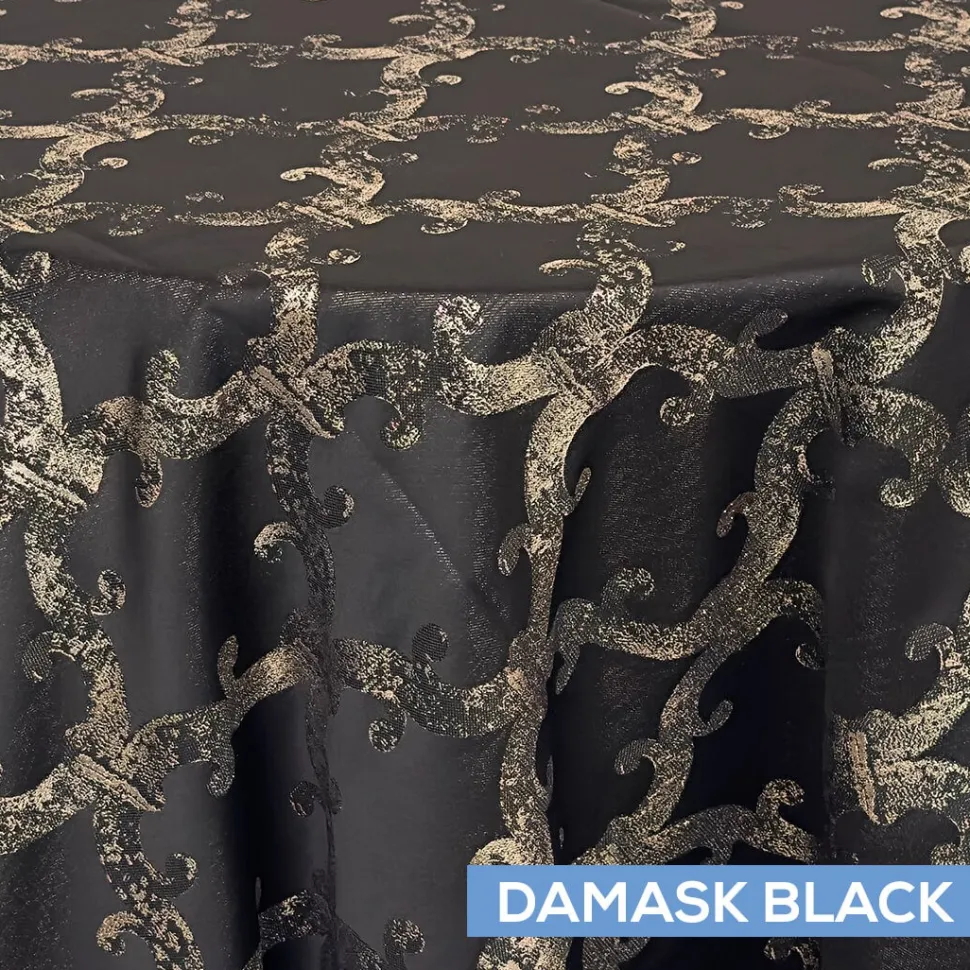 Dazzle Tablecloth by Eastern Mills - Damask Black - Many Size Options