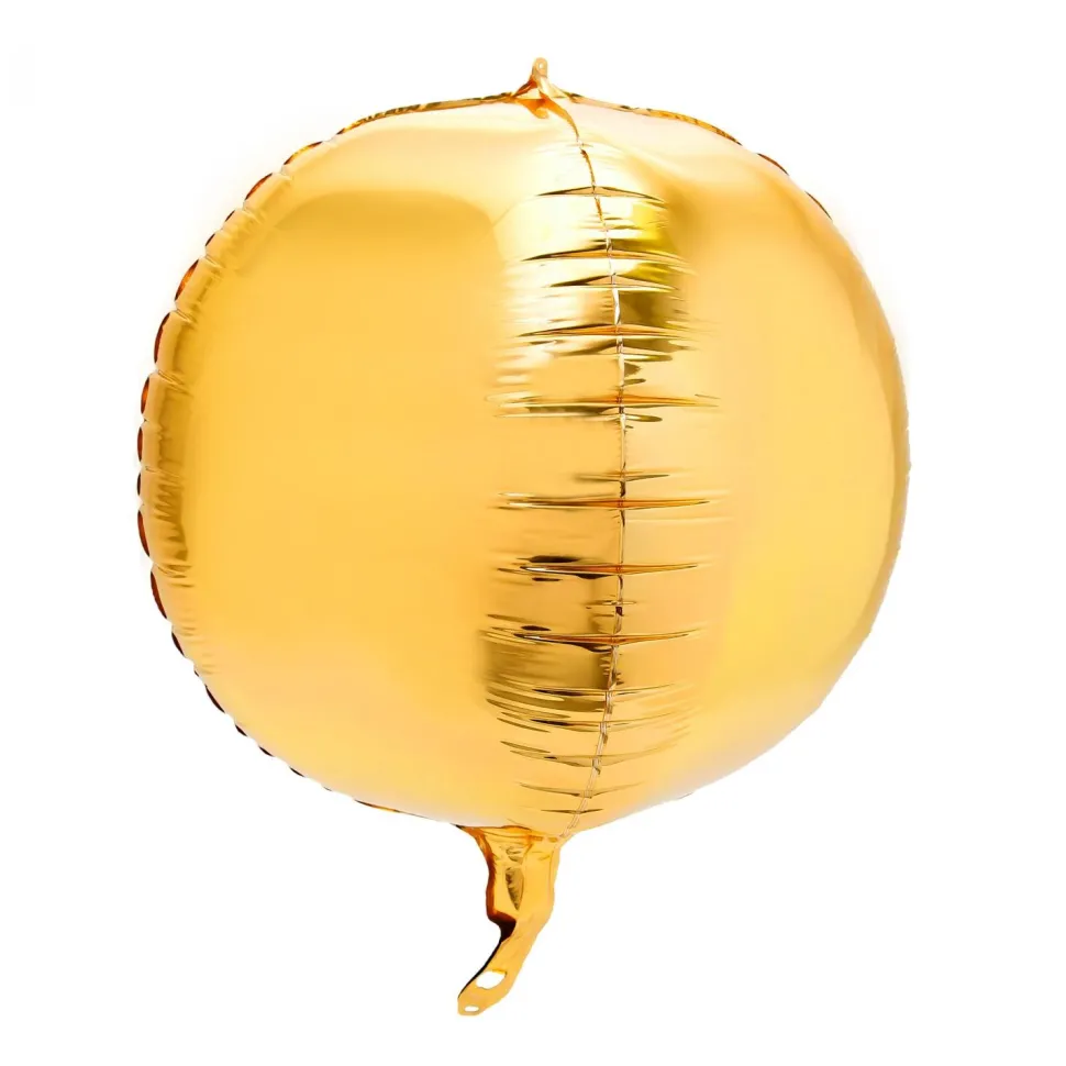 Decostar™ 16" 4D Sphere Mylar Balloon 24pc/bag - Gold