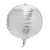Decostar™ 8" 4D Sphere Mylar Balloon 24pc/bag - Silver