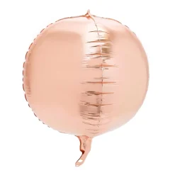 Decostar™ 24" 4D Sphere Mylar Balloon 24pc/bag - Rose Gold