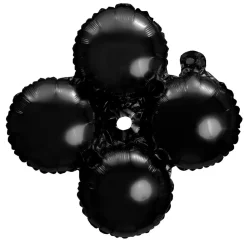 Decostar™ 16" Quad Mylar Balloon 50pc/pack - Black