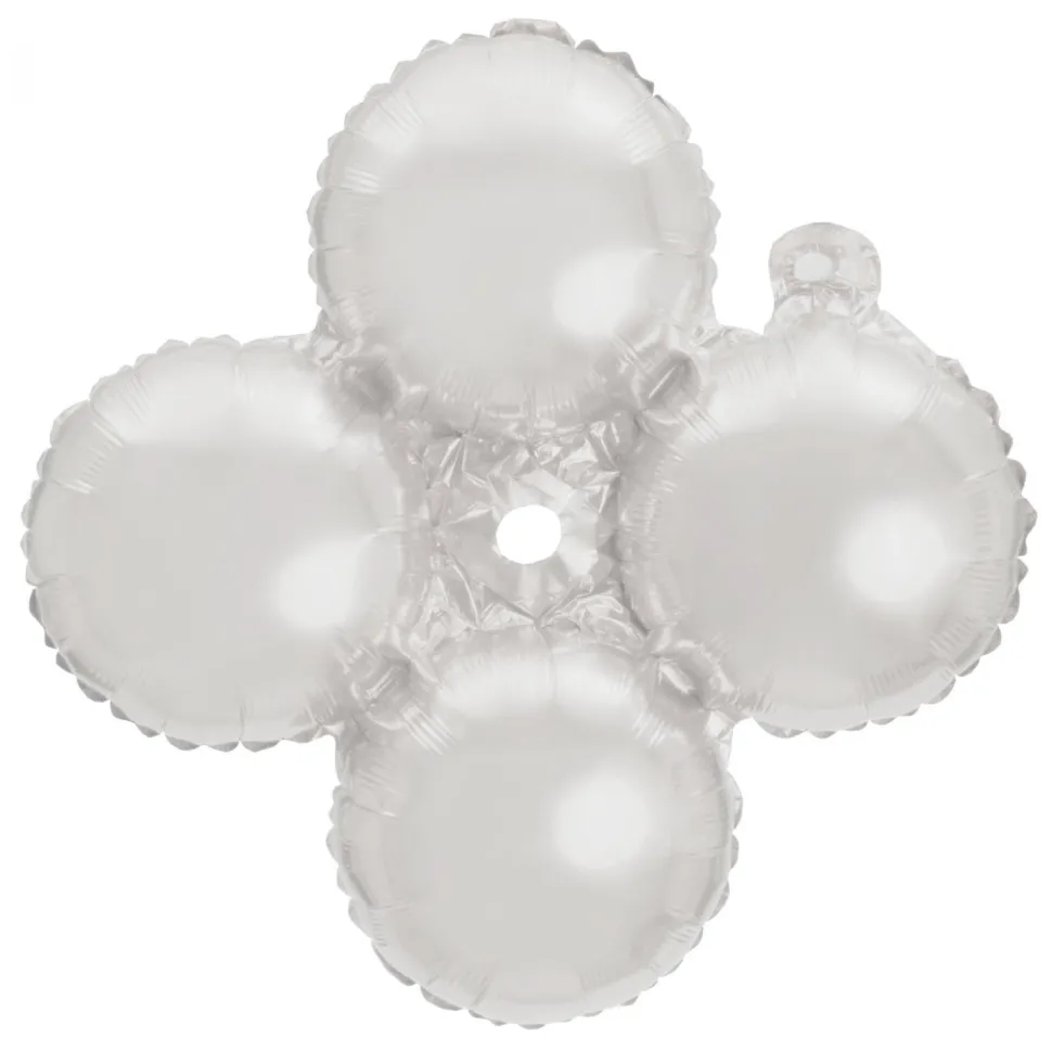 Decostar™ 16" Quad Mylar Balloon 50pc/pack - White