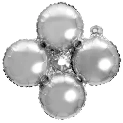 Decostar™ 16" Quad Mylar Balloon 50pc/pack - Silver