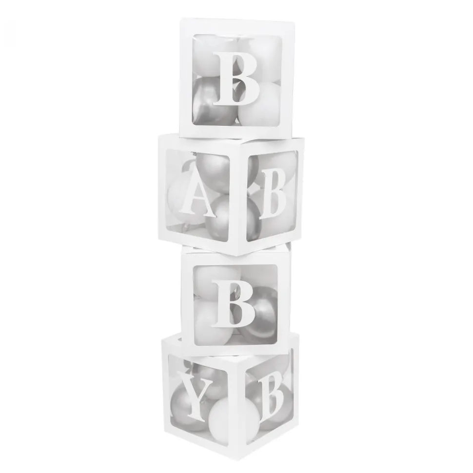 Decostar™ Baby Shower Balloon Box Kit - Silver