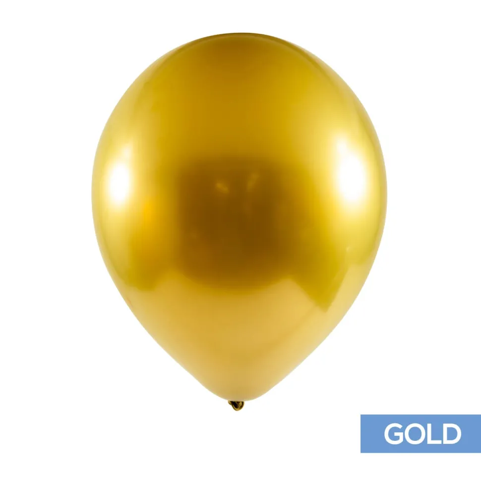 Decostar™ Chrome Latex Balloon 12" 50pc/bag - Gold
