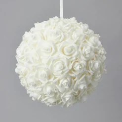 Decostar™ Foam Rose Ball 12" - 6 Pieces - White
