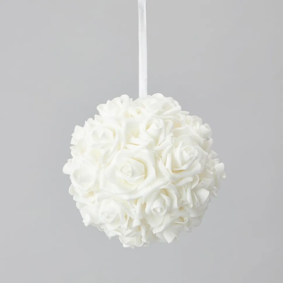Decostar™ Foam Rose Ball 8" - 12 Pieces - White