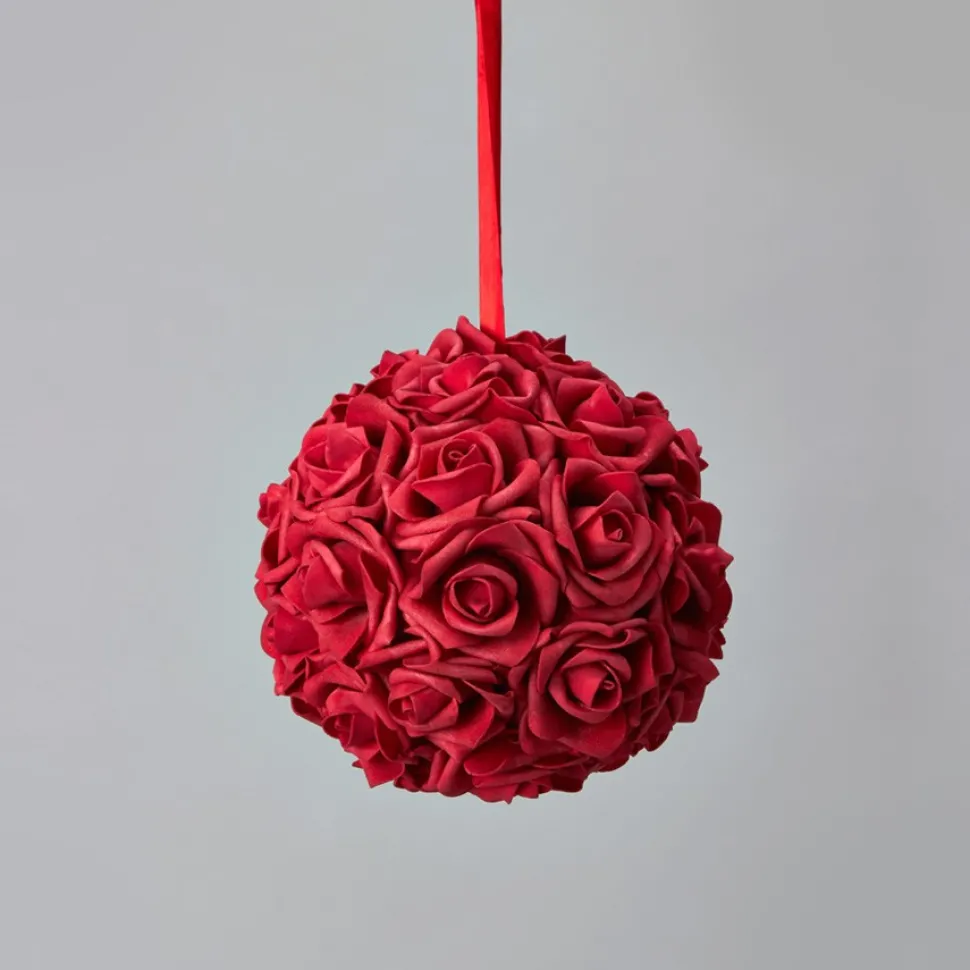 Decostar™ Foam Rose Ball 6½" - 12 Pieces - Red