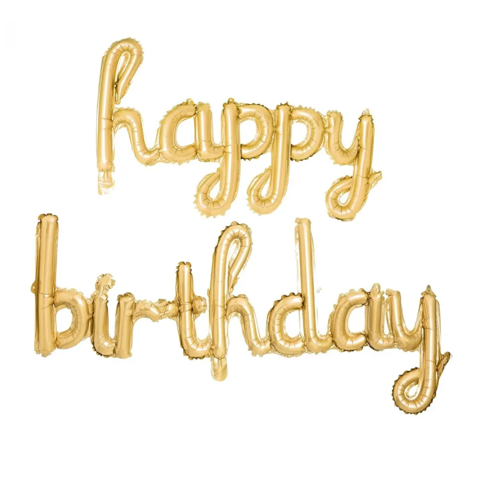 Decostar™ "HAPPY BIRTHDAY" Balloon - Gold