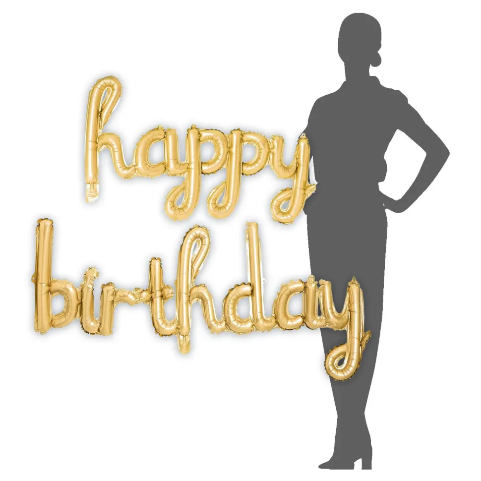 Decostar™ "HAPPY BIRTHDAY" Balloon - Gold