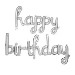 Decostar™ "HAPPY BIRTHDAY" Balloon - Silver