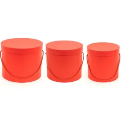 Decostar™ Nested Floral Boxes 3pc/set - All Red