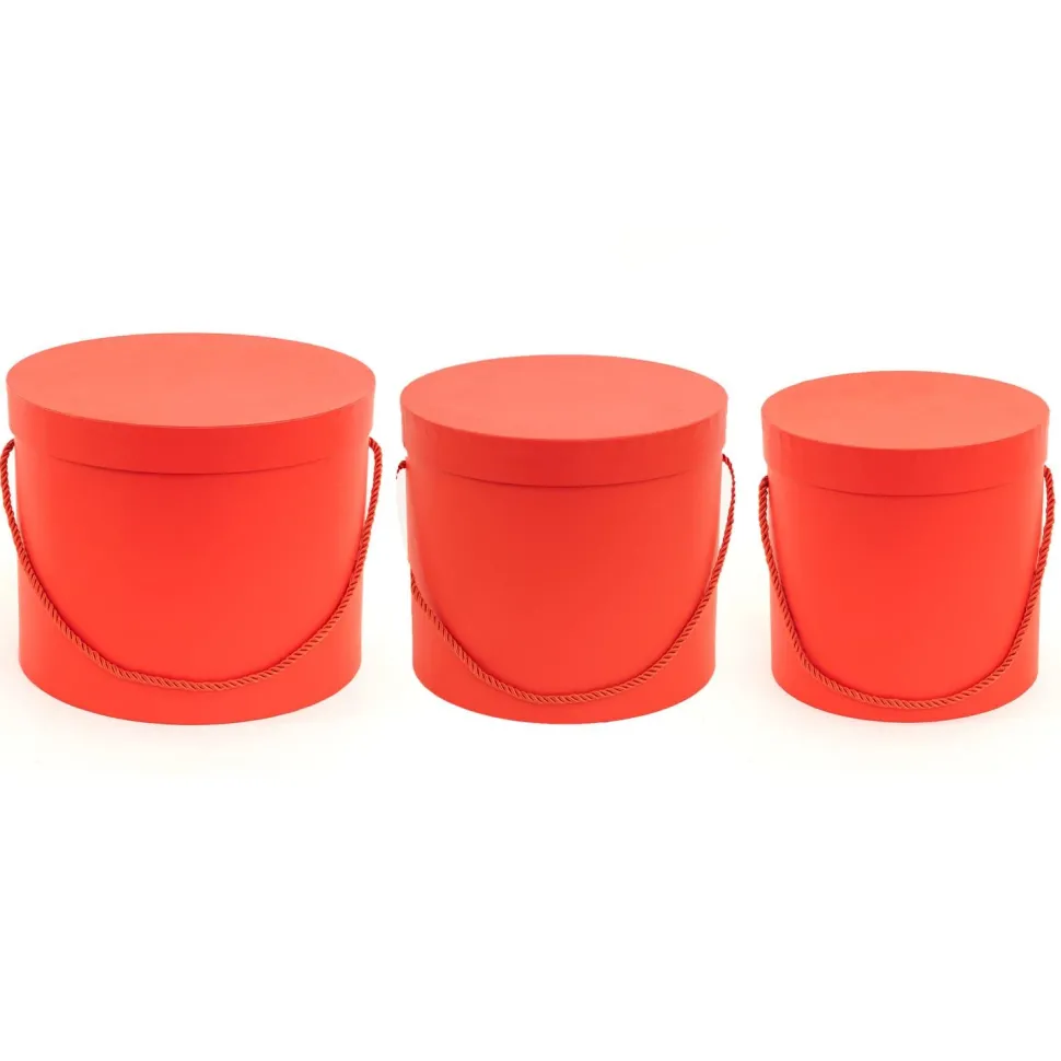 Decostar™ Nested Floral Boxes 3pc/set - All Red