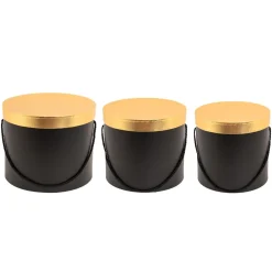 Decostar™ Nested Floral Boxes 3pc/set - Black