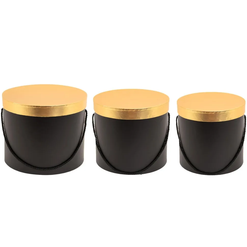 Decostar™ Nested Floral Boxes 3pc/set - Black