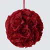 Decostar™ Rose Silk Flower Pomander Kissing Ball 10" - Burgundy